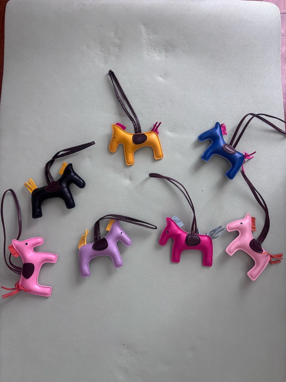 Assorted Color Horse Bag Charms - Pink, Blue, Purple, Yellow, Blac